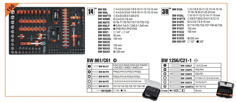 Beta BW 2400S XL9/E-XL - Carrello porta attrezzi a 9 cassetti completo di 487 utensili - arancione