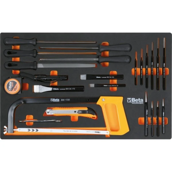 Beta BW 2400S XL9/E-XL - Carrello porta attrezzi a 9 cassetti completo di 487 utensili - arancione