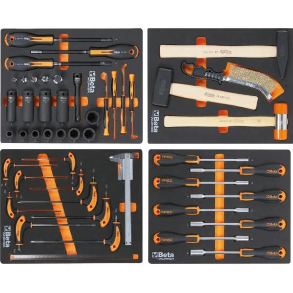 Beta BW 2400S XL9/E-XL - Carrello porta attrezzi a 9 cassetti completo di 487 utensili - arancione