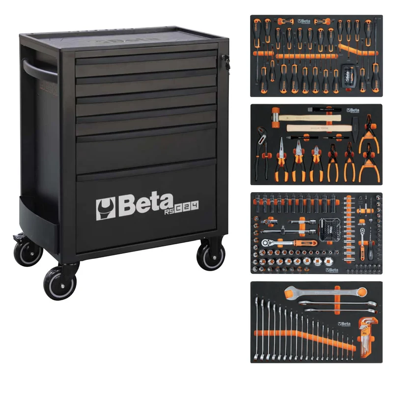 Beta RSC24/6N-249UT - Carrello 6 cassetti nero, completo di 249 utensili