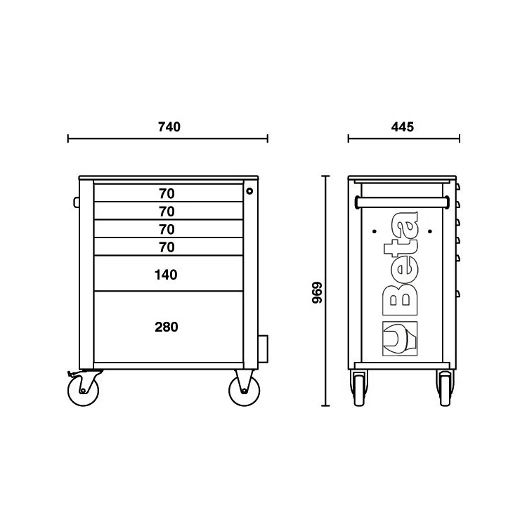 Beta RSC24/6N-249UT - Carrello 6 cassetti nero, completo di 249 utensili
