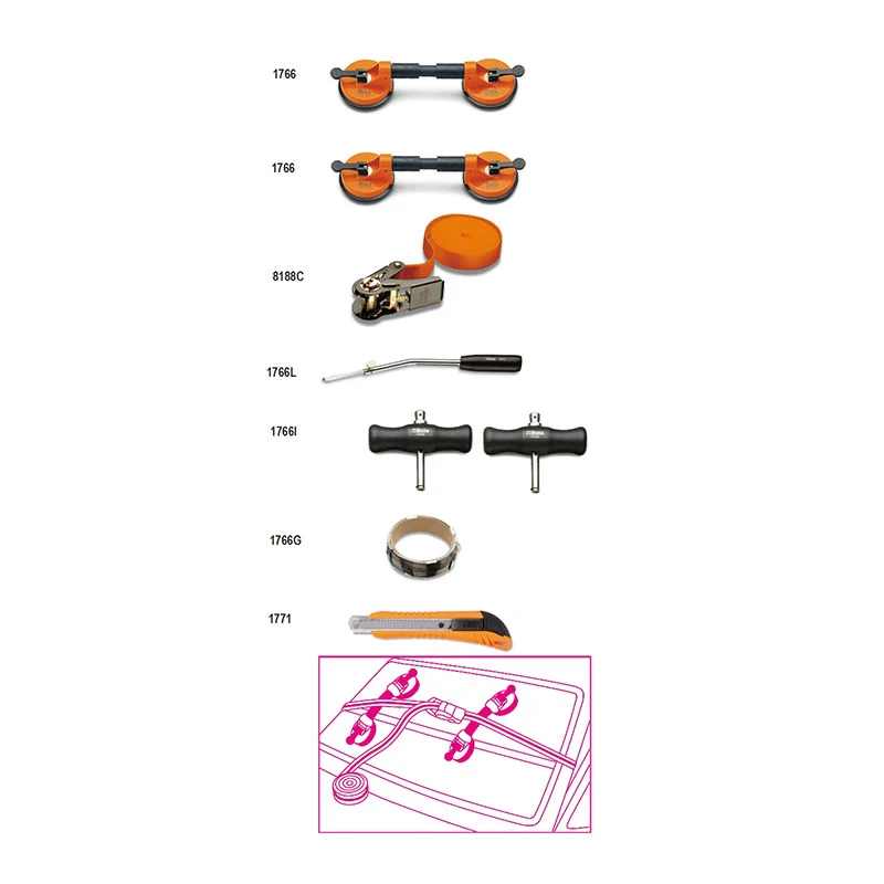 Beta 1766/8 - Assortimento di 8 utensili per cristalli auto