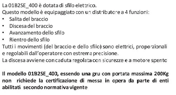 AXA 01B2SE_400 - Gru girevole a sbalzo con sfilo elettrico - portata 200kg