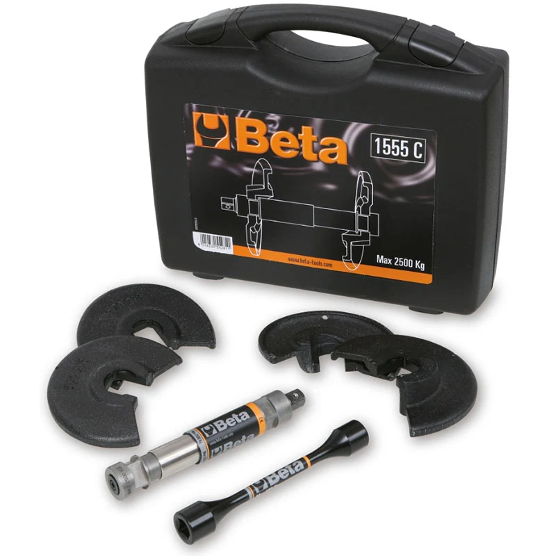 Beta 1555C - Pressore telescopico per molle ammortizzatori con 4 staffe e barra