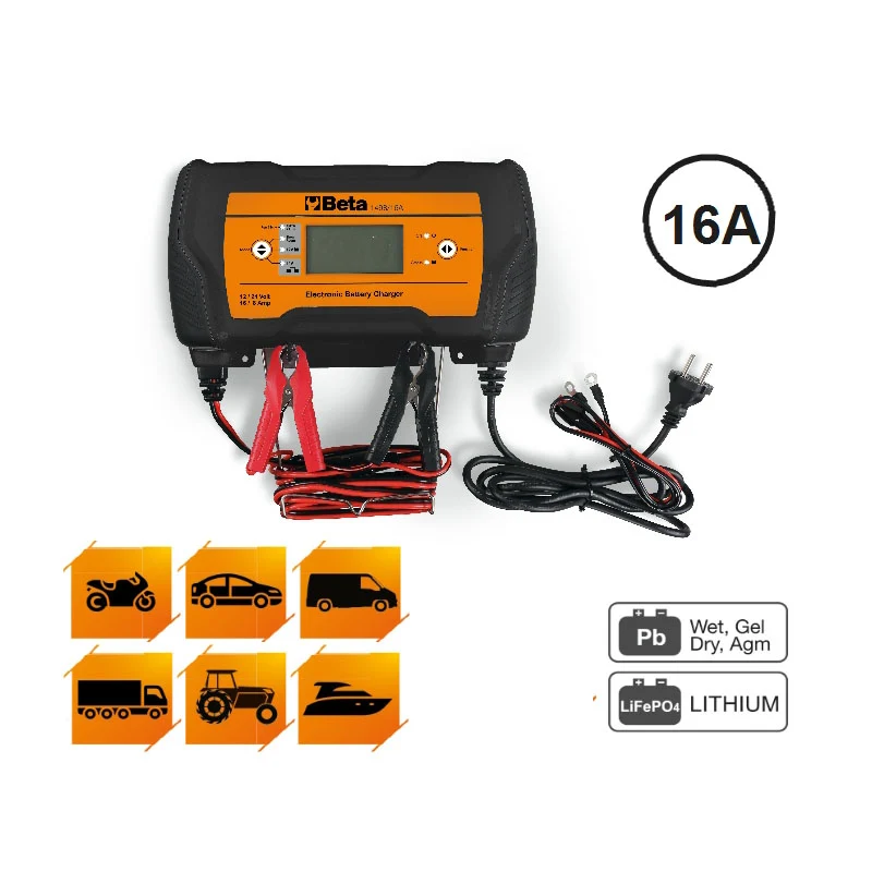 Beta 1498/16A - Caricabatterie elettronico 12-24V multifunzione