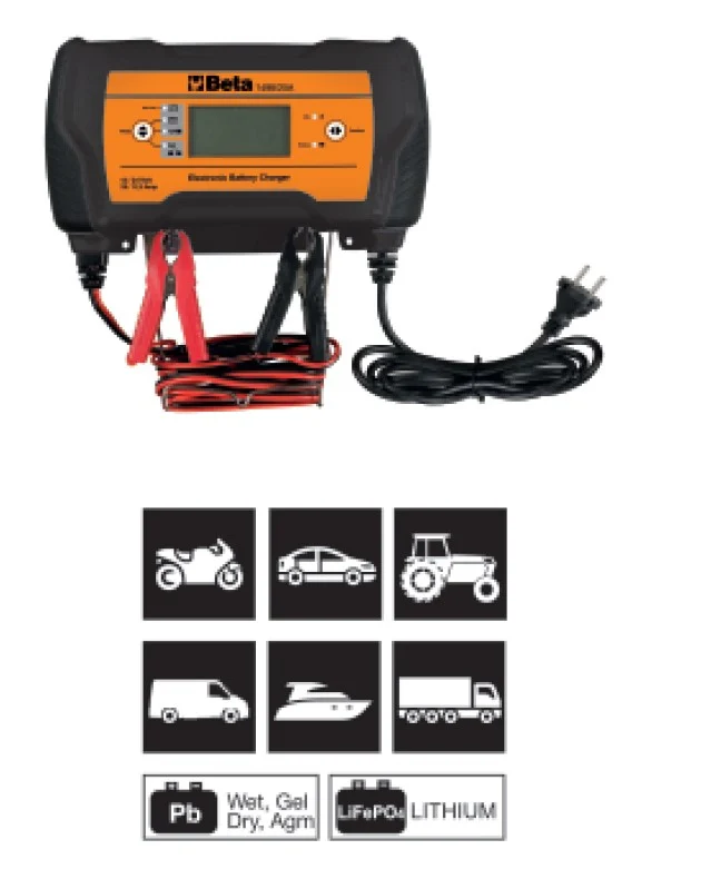 Beta 1498/25A Caricabatterie elettronico 12-24V multifunzione
