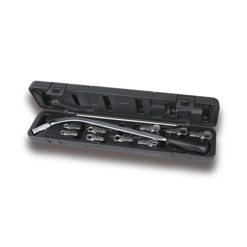 Beta 1477/C10 - Chiave curva con 9 inserti per dadi tendicinghia