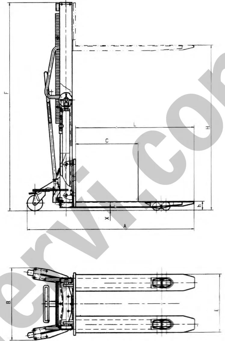 Fervi 0143/25 - Sollevatore manuale per pallet
