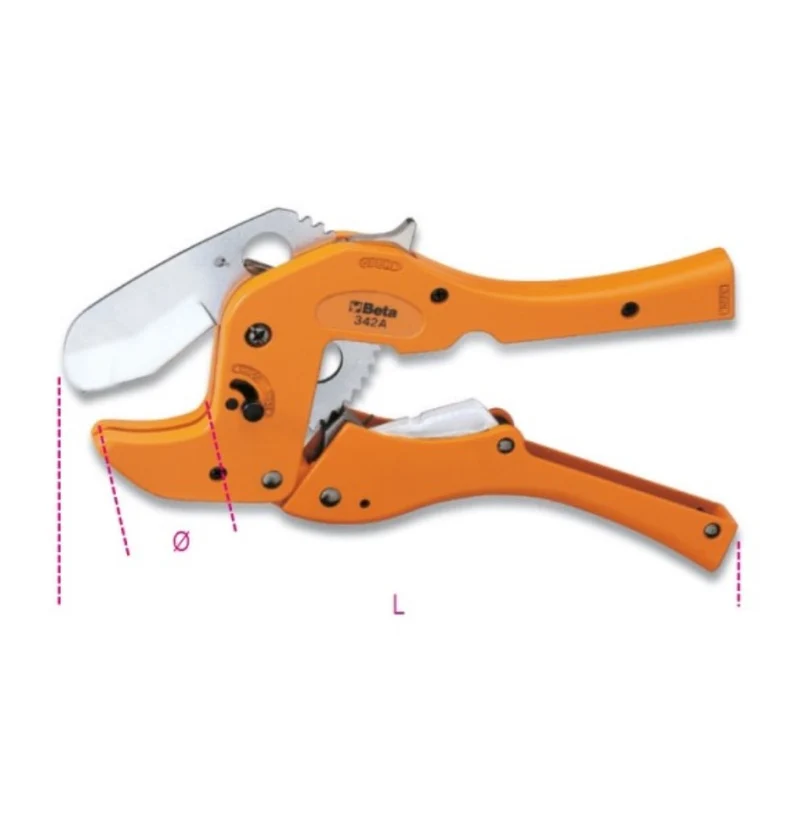 Beta 342A 003420101 Cesoia a cricchetto per tubi in materiale plastico 0-50mm
