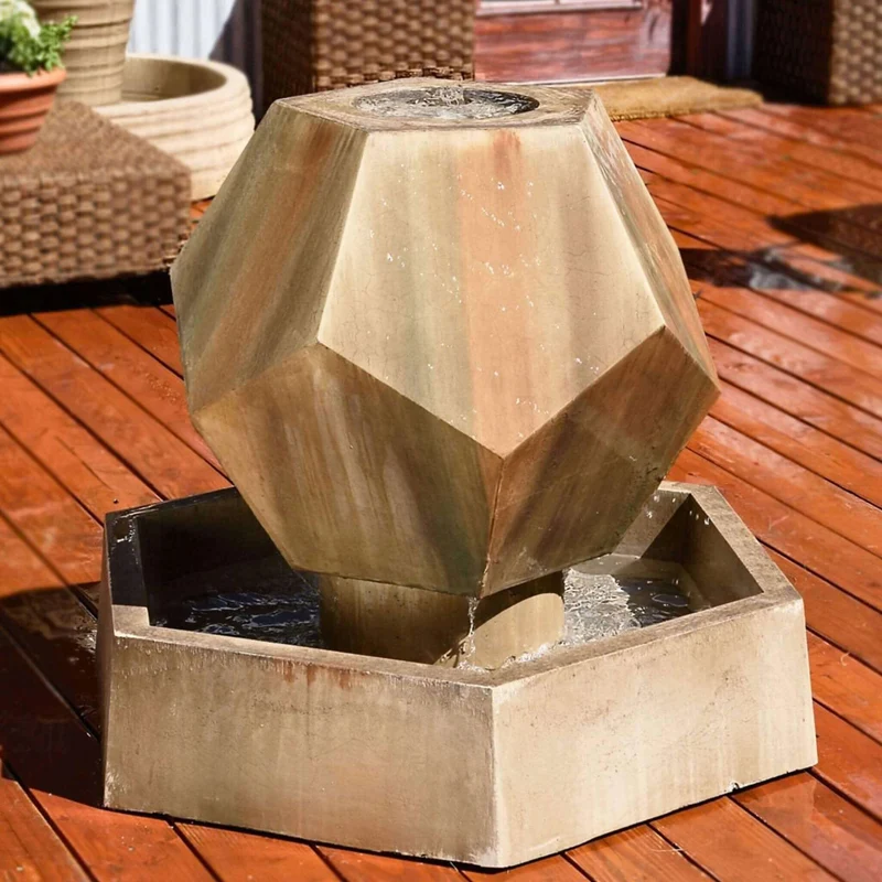 Twelve Sided Modern Concrete Fountain - GIST Fountains