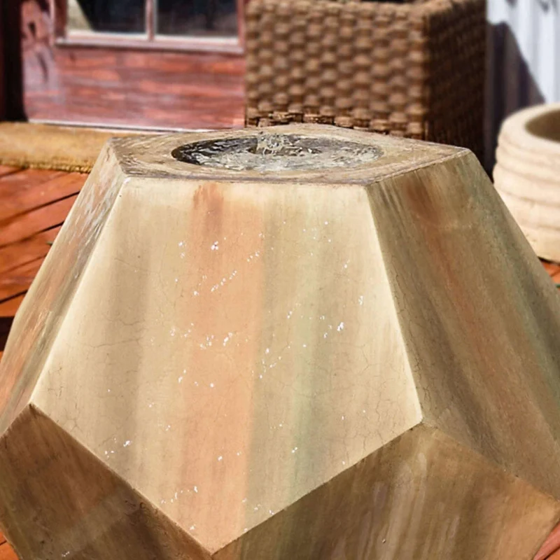Twelve Sided Modern Concrete Fountain - GIST Fountains