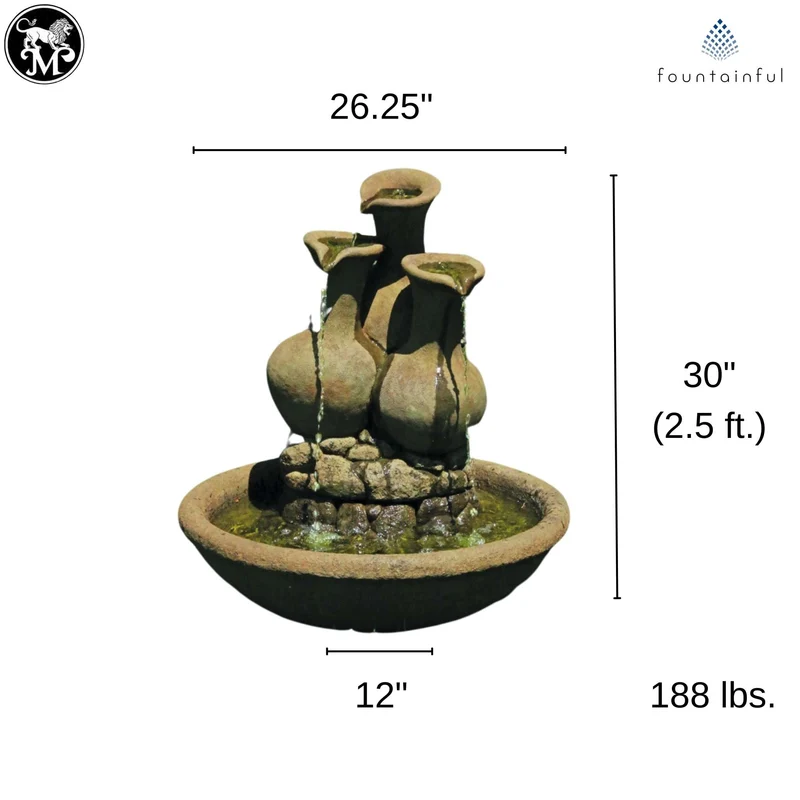 Milos Jug Concrete Fountain - Massarellis #3463