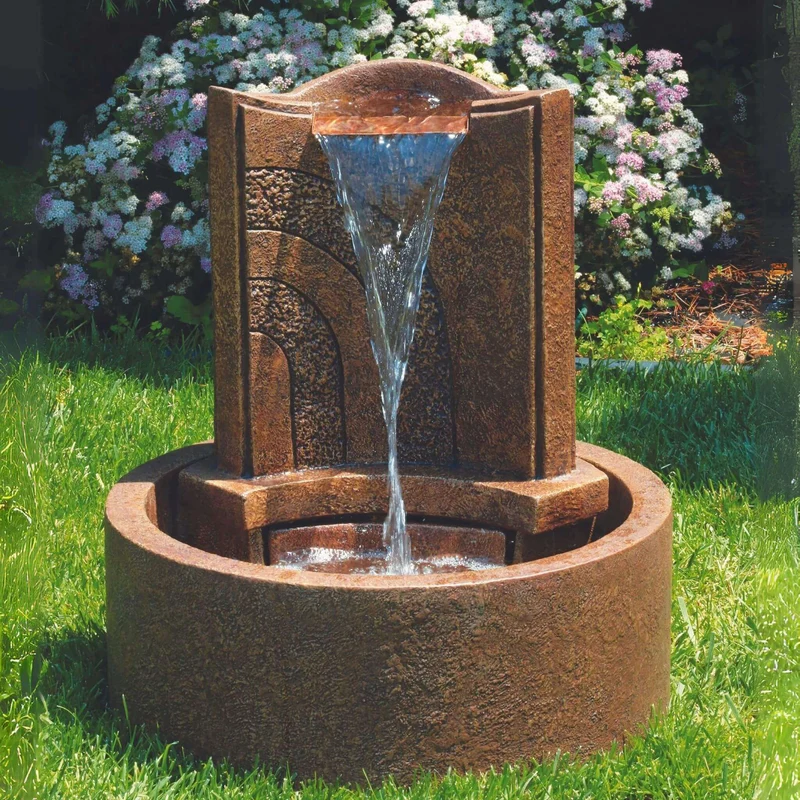 Lido Concrete Fountain w/Lights - Massarellis #3502