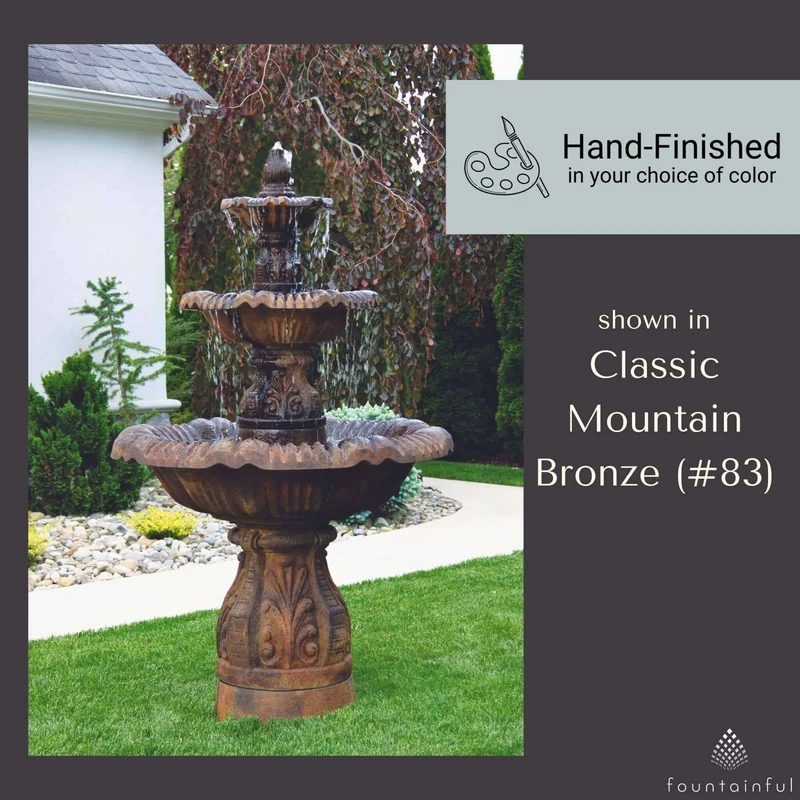 Calabria 3-Tier Concrete Fountain - Massarellis #3767