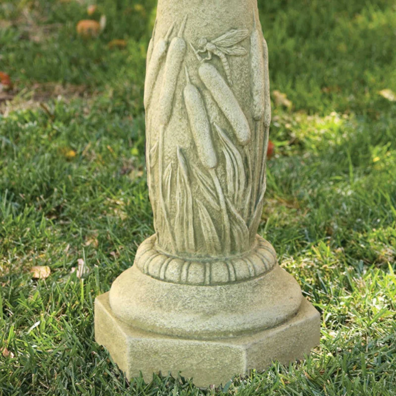 Cattail Concrete 2-Piece Bird Bath - Massarellis #9718