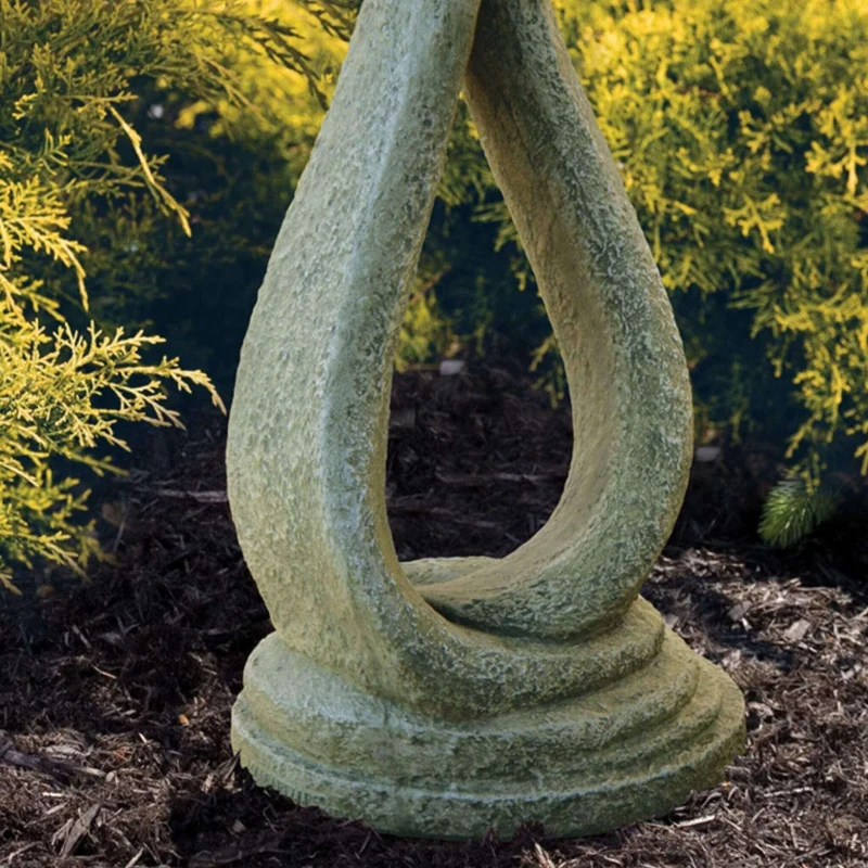 Ribbon 1-Piece Concrete Bird Bath - Massarellis #9728