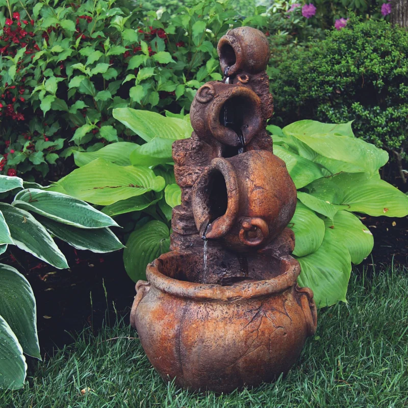 Spilling Urn Concrete Fountain - Massarellis #3759
