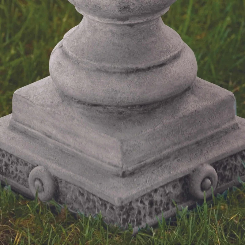 Regal Embossed Tall Concrete Bird Bath - Massarellis #9725