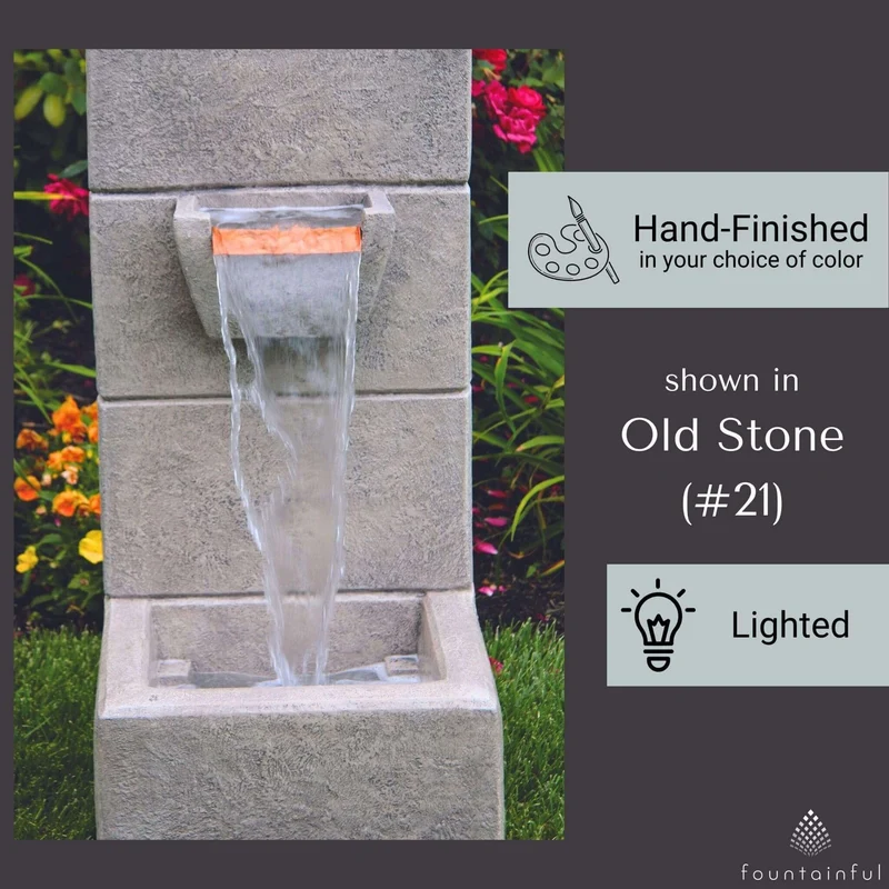 Anaconda Concrete Block Fountain w/ Lights - Massarellis #3529