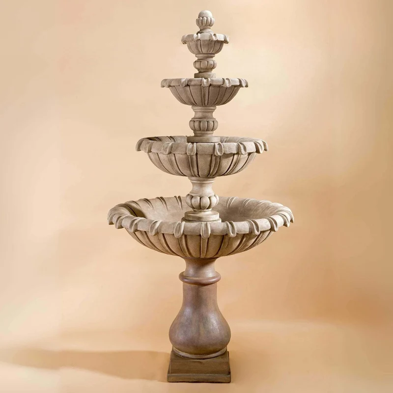Grand Chateau 4-Tier Concrete Fountain - Giannini #1694