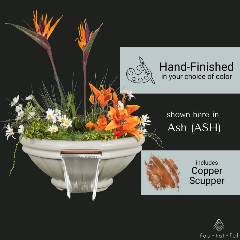 Roma Concrete Planter & Water Bowl - The Outdoor Plus