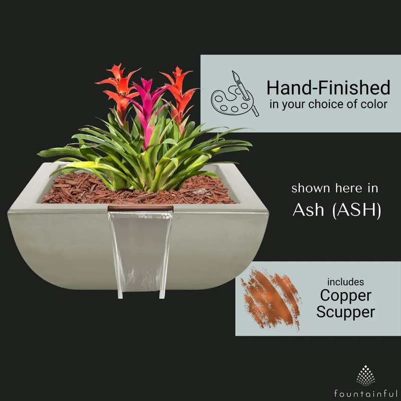 Avalon Concrete Planter & Water Bowl - The Outdoor Plus
