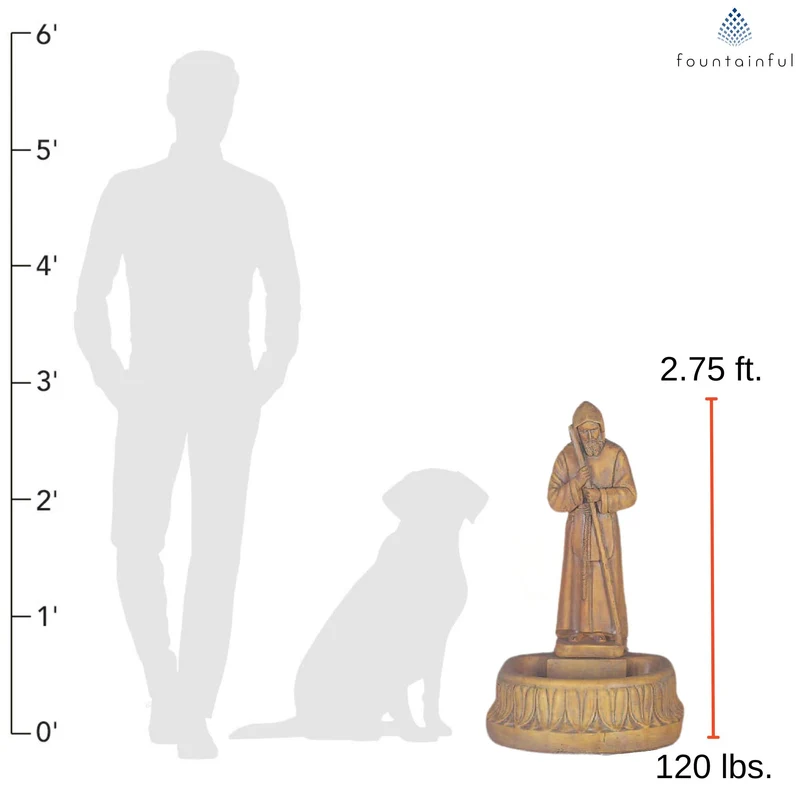 St. Francis Concrete Birdbath & Pet Waterer - Giannini #423