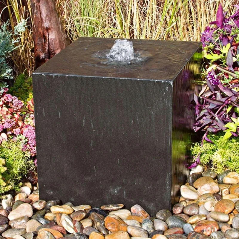 Granite Cube "Heiho" Fountain - Complete Kit - Blue Thumb