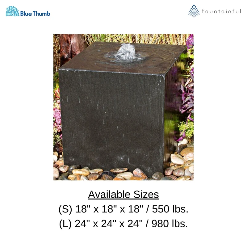 Granite Cube "Heiho" Fountain - Complete Kit - Blue Thumb