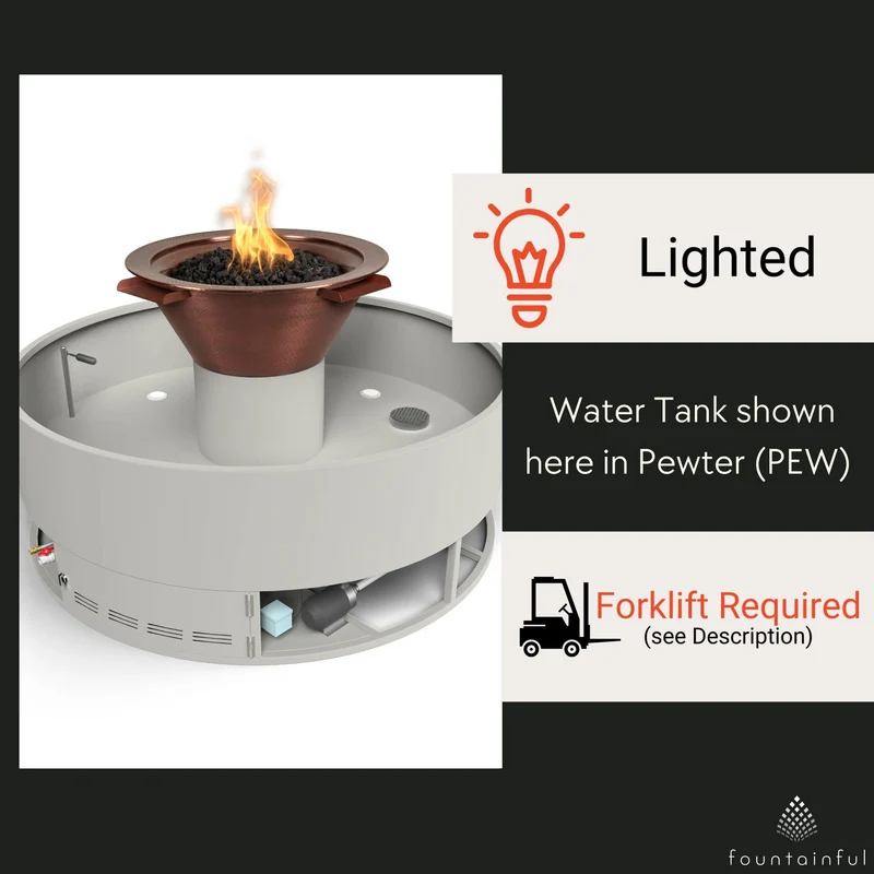 Olympian 4-Way Spill Round Fire & Water Fountain - Outdoor Plus