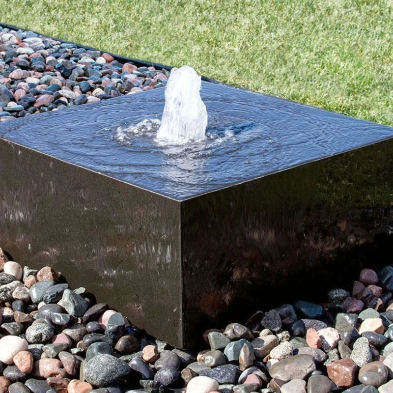 Granite Cuboid "Heiho" Fountain - Complete Kit - Blue Thumb