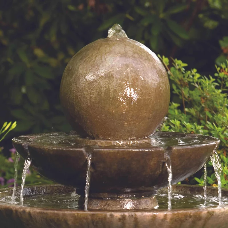 Tranquility Sphere 2-Tier Concrete Fountain - Massarellis #3701