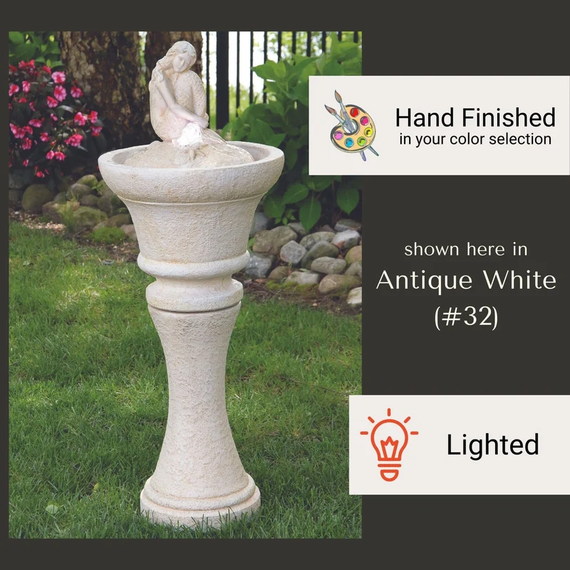 Mermaid Concrete Fountainette w/Lights - Massarellis #3942