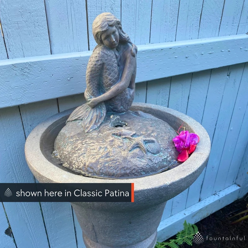 Mermaid Concrete Fountainette w/Lights - Massarellis #3942