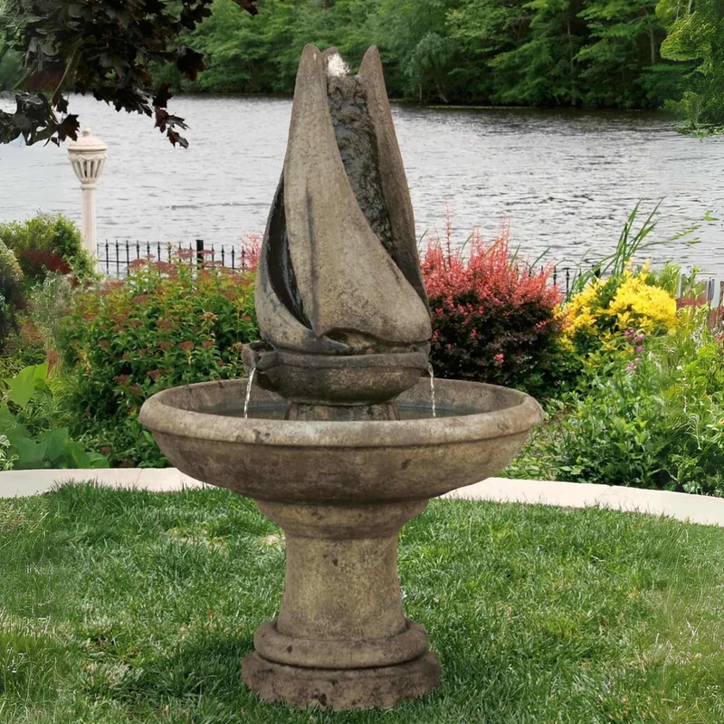 Sail Away Tall Concrete Fountain - Massarellis #3720