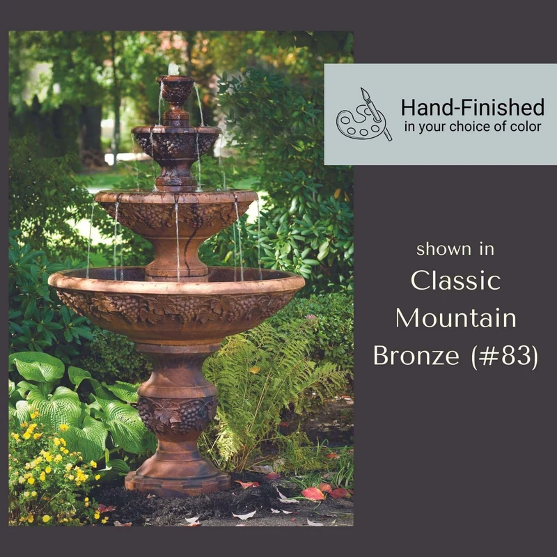 Sonoma 4-Tier Concrete Fountain - Massarellis #3537