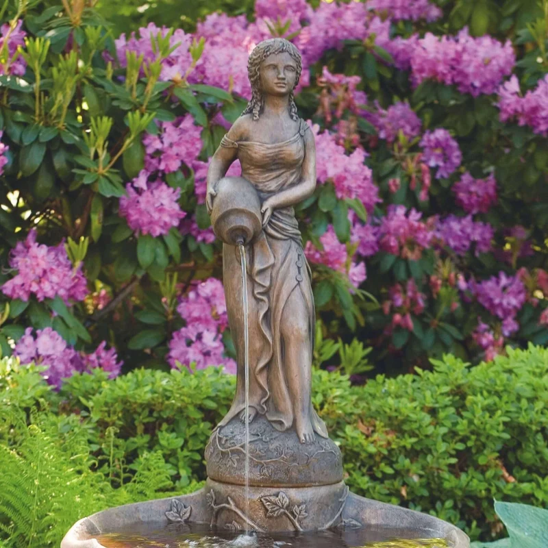 Girl Holding Jug 2-Tier Fountain - Massarellis #3445