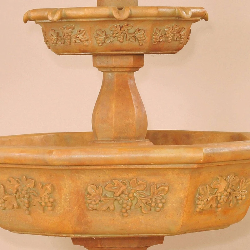 Uva 2-Tier Concrete Fountain w/Step - Giannini #1132