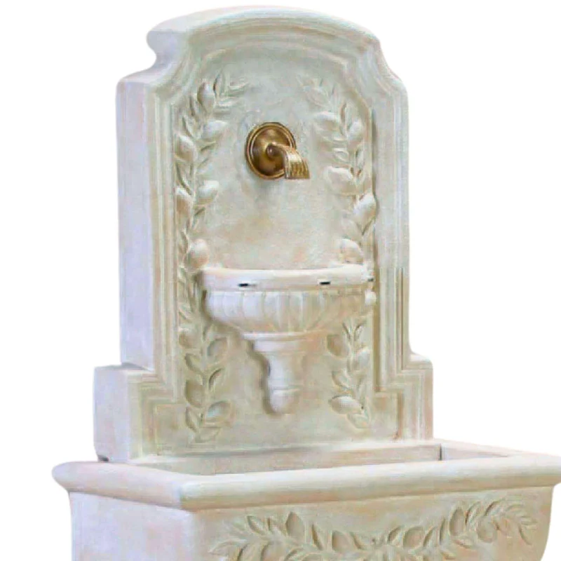 Sorrentine Concrete Wall Fountain w/ Bronze Spout - Giannini #1190