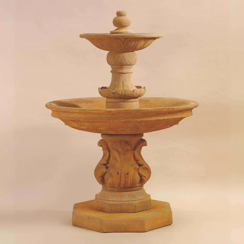 Chelsea Garden 2-Tier Concrete Fountain w/Step - Giannini #1558