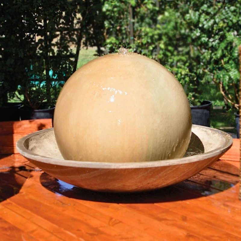 Ball and Wok Concrete Fountain - GIST Fountains