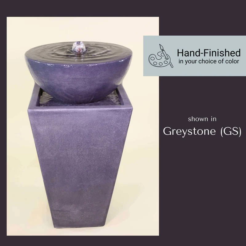 Modern Bowl on Tapered Pedestal Concrete Fountain - Giannini #1756