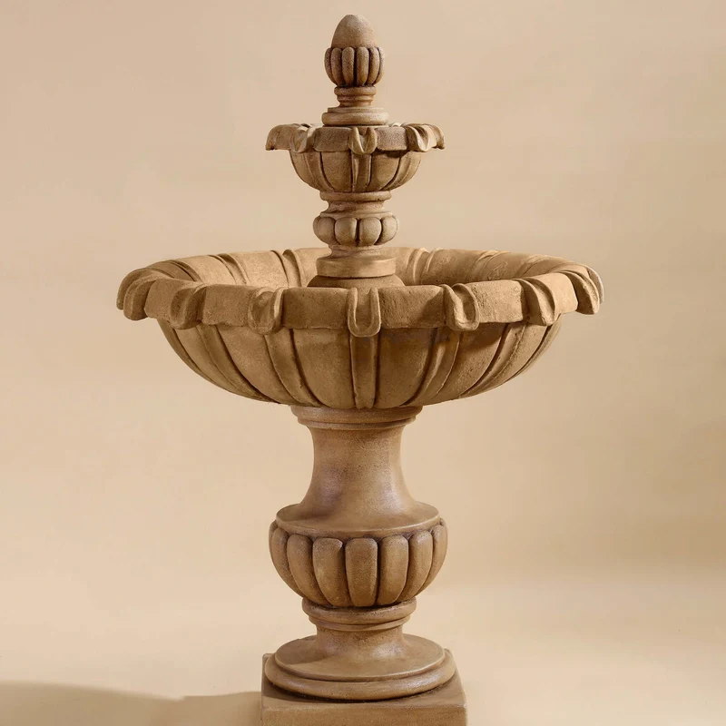 Petite Grand Chateau 2-Tier Concrete Fountain - Giannini #1695