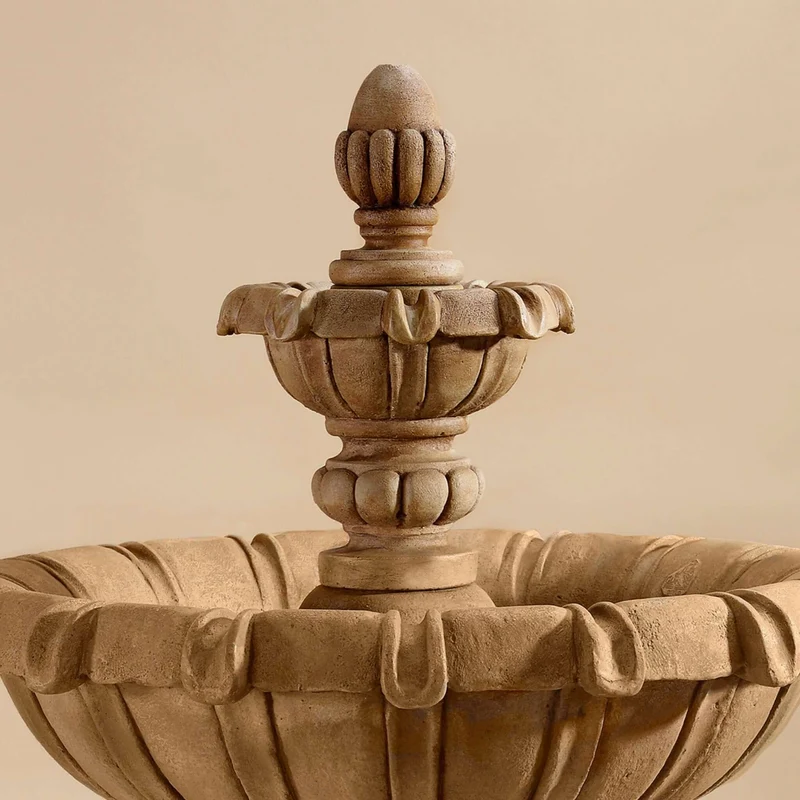Petite Grand Chateau 2-Tier Concrete Fountain - Giannini #1695