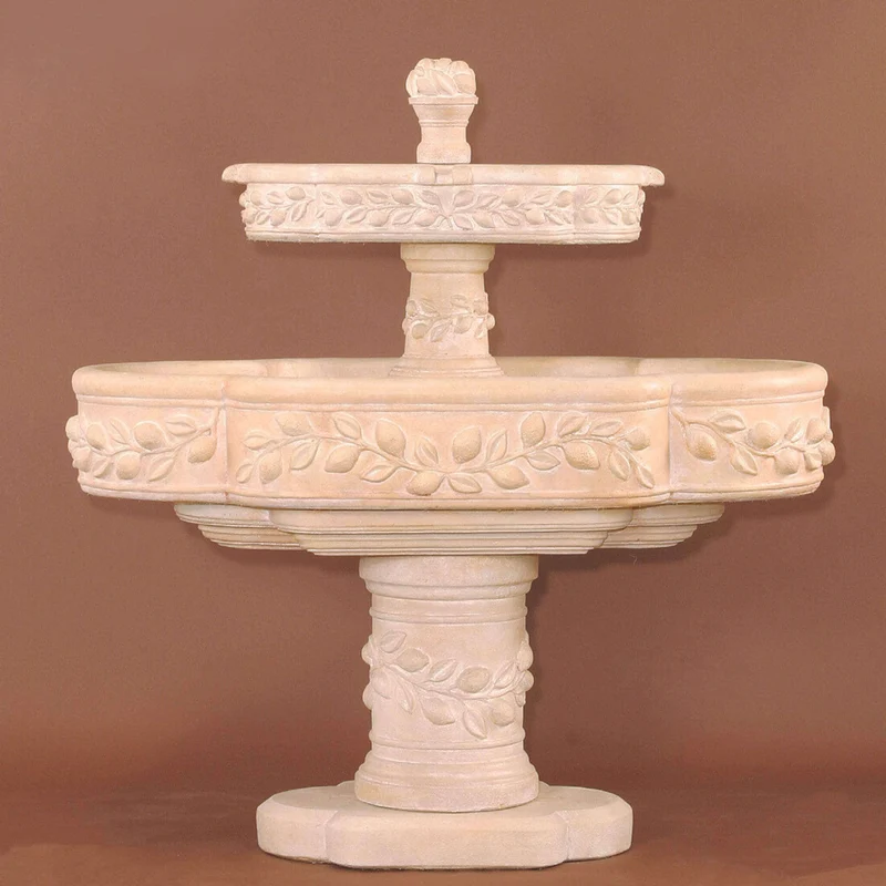 Limoni Romani 2-Tier Concrete Fountain - Giannini #1127