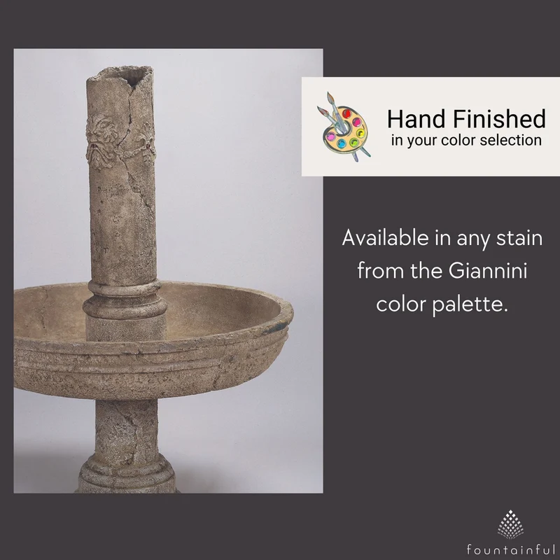 Green Man Ruin Concrete Fountain - Giannini #1023