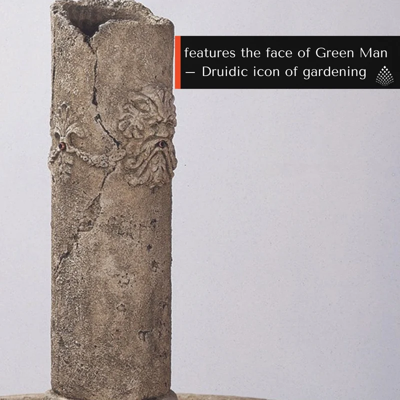 Green Man Ruin Concrete Fountain - Giannini #1023