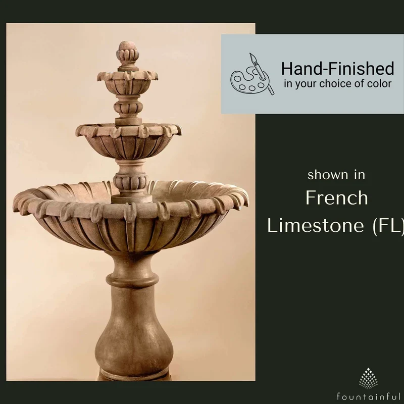 Grand Chateau 3-Tier Concrete Fountain - Giannini #1692