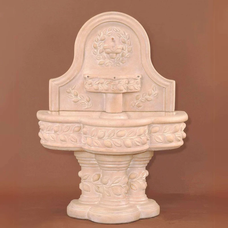 Deruta Lemon 3-Tier Concrete Wall Fountain - Giannini #1128