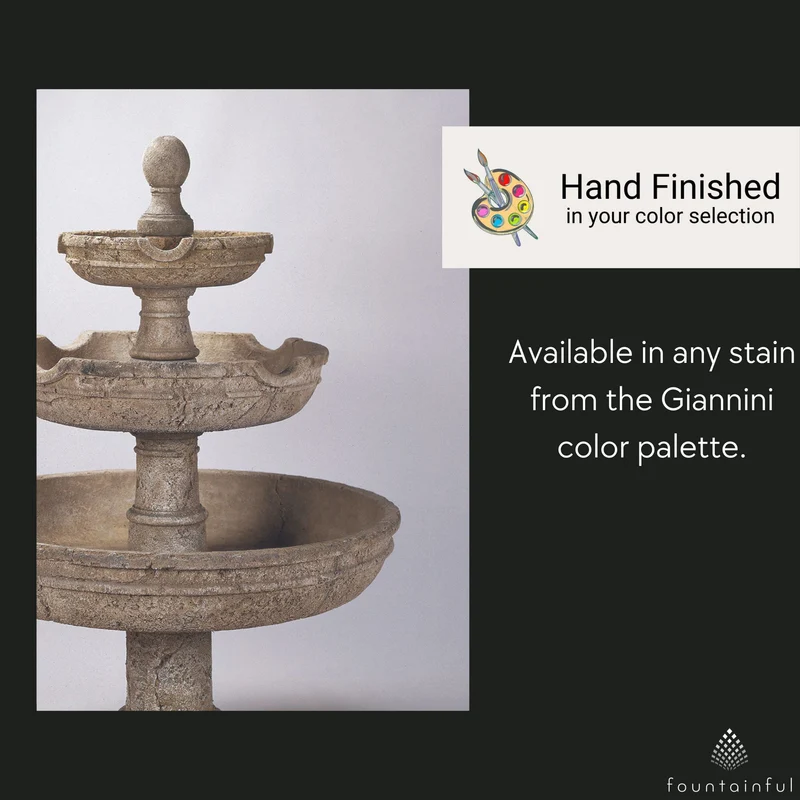 Agrigento 3-Tier Concrete Fountain - Giannini #1022